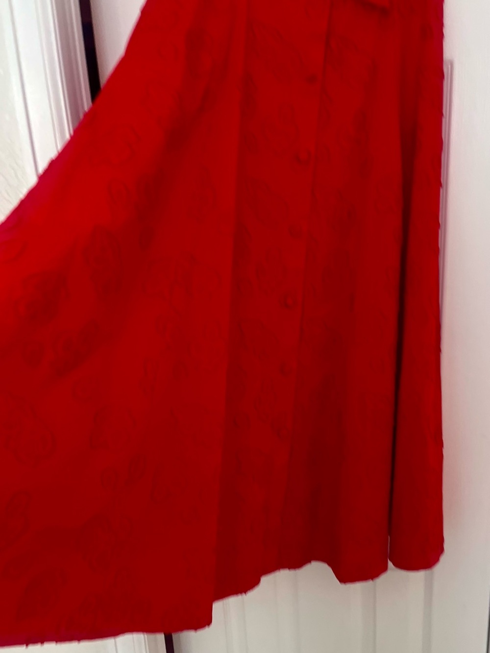 Maeve by Anthropologie, cherry red, fully lined, cotton, fall skirt - size 00 -2